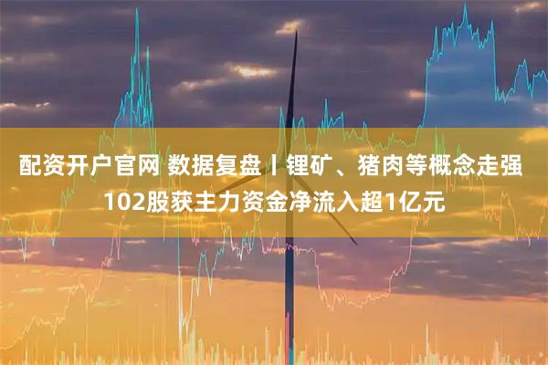 配资开户官网 数据复盘丨锂矿、猪肉等概念走强 102股获主力资金净流入超1亿元